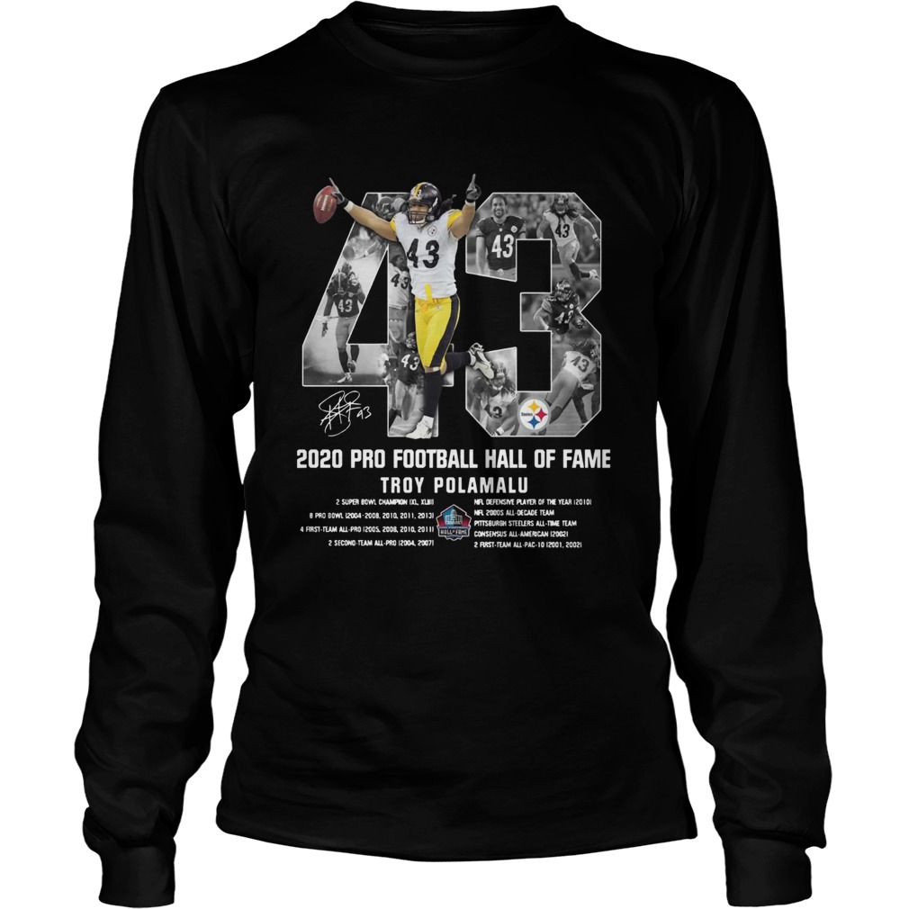 2020 Pro Football Hall Of Fame Troy Polamalu LongSleeve