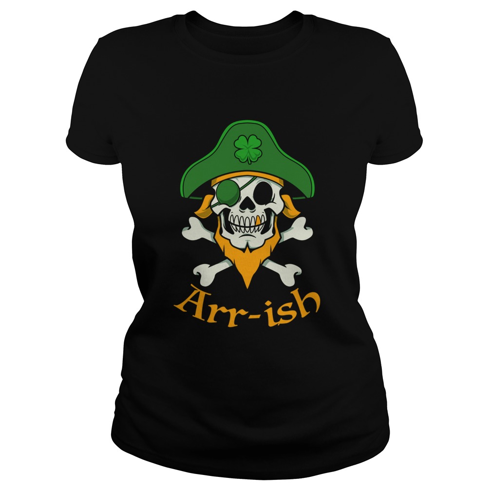 ARRish Funny Irish Pirate Clover Skull Cool St Patricks Day Classic Ladies