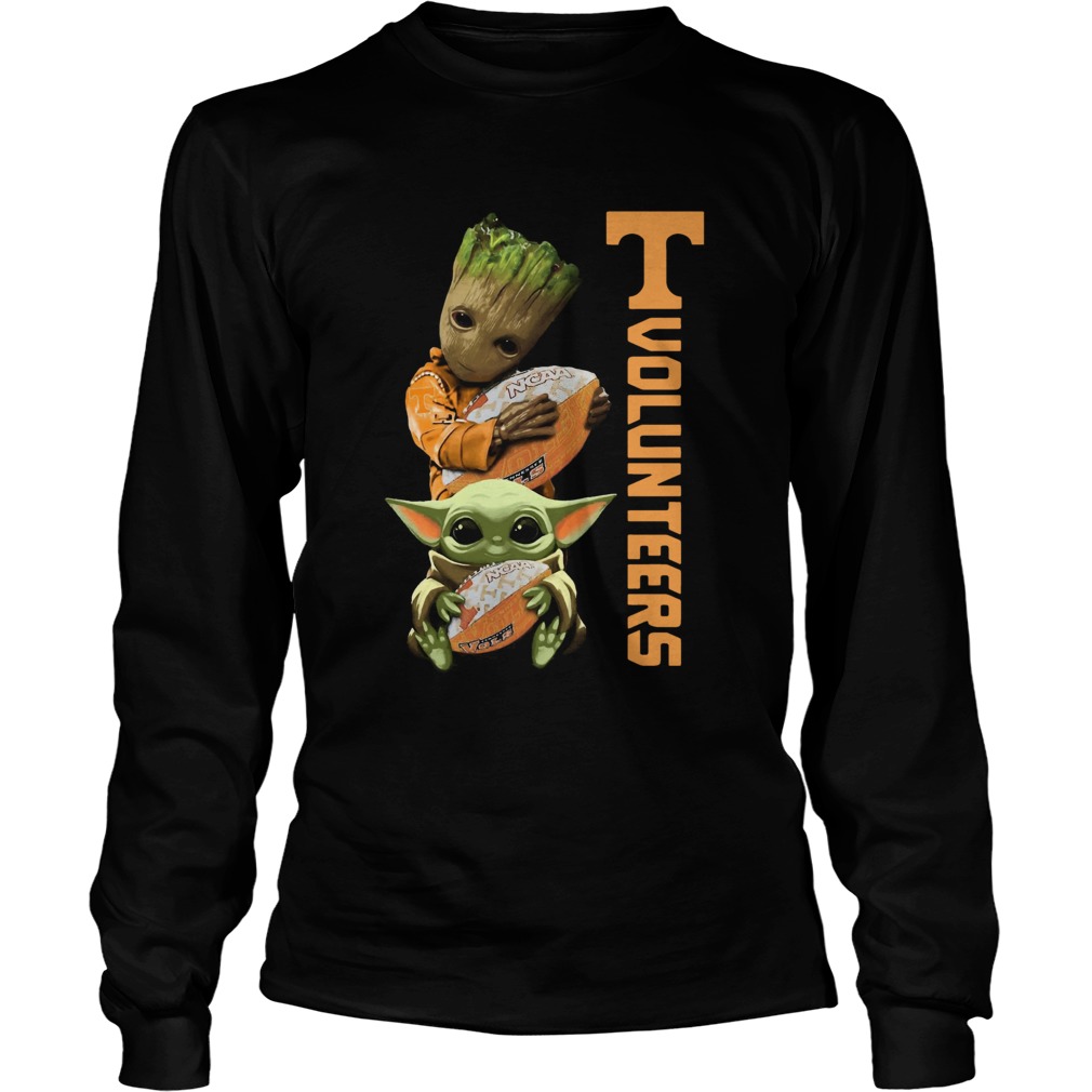 Baby Groot And Yoda Hug Tennessee Volunteers LongSleeve