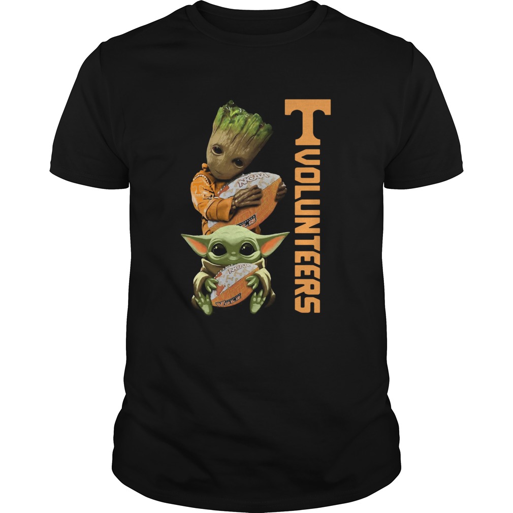 Baby Groot And Yoda Hug Tennessee Volunteers shirt