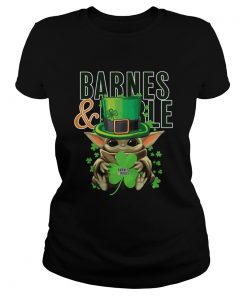 Baby Yoda Barnes And Noble Shamrock StPatricks Day  Classic Ladies