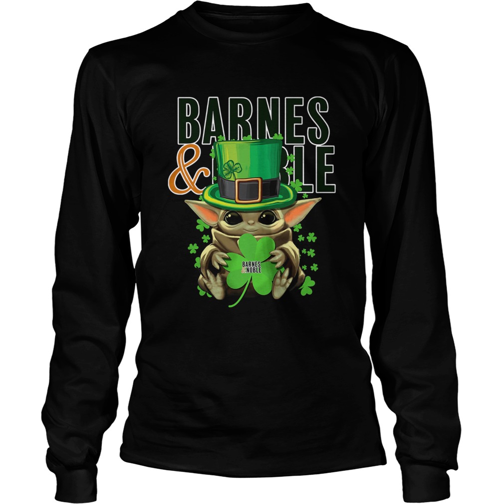 Baby Yoda Barnes And Noble Shamrock StPatricks Day LongSleeve