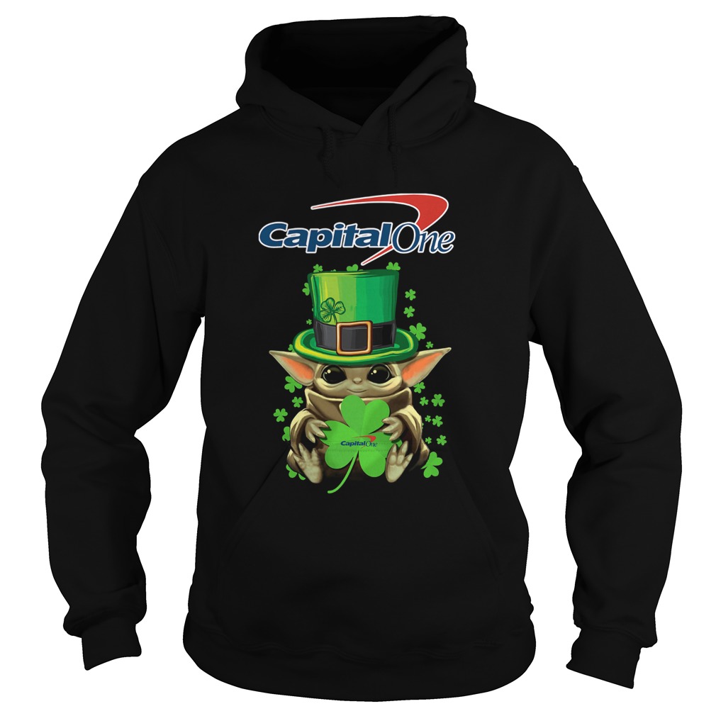 Baby Yoda Capital One Shamrock StPatricks Day Hoodie