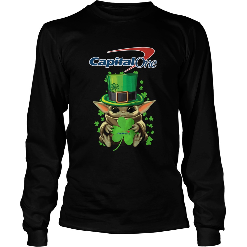 Baby Yoda Capital One Shamrock StPatricks Day LongSleeve