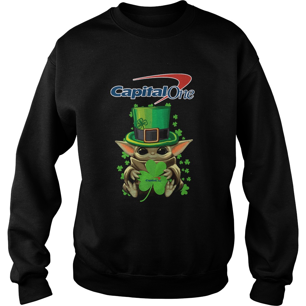 Baby Yoda Capital One Shamrock StPatricks Day Sweatshirt