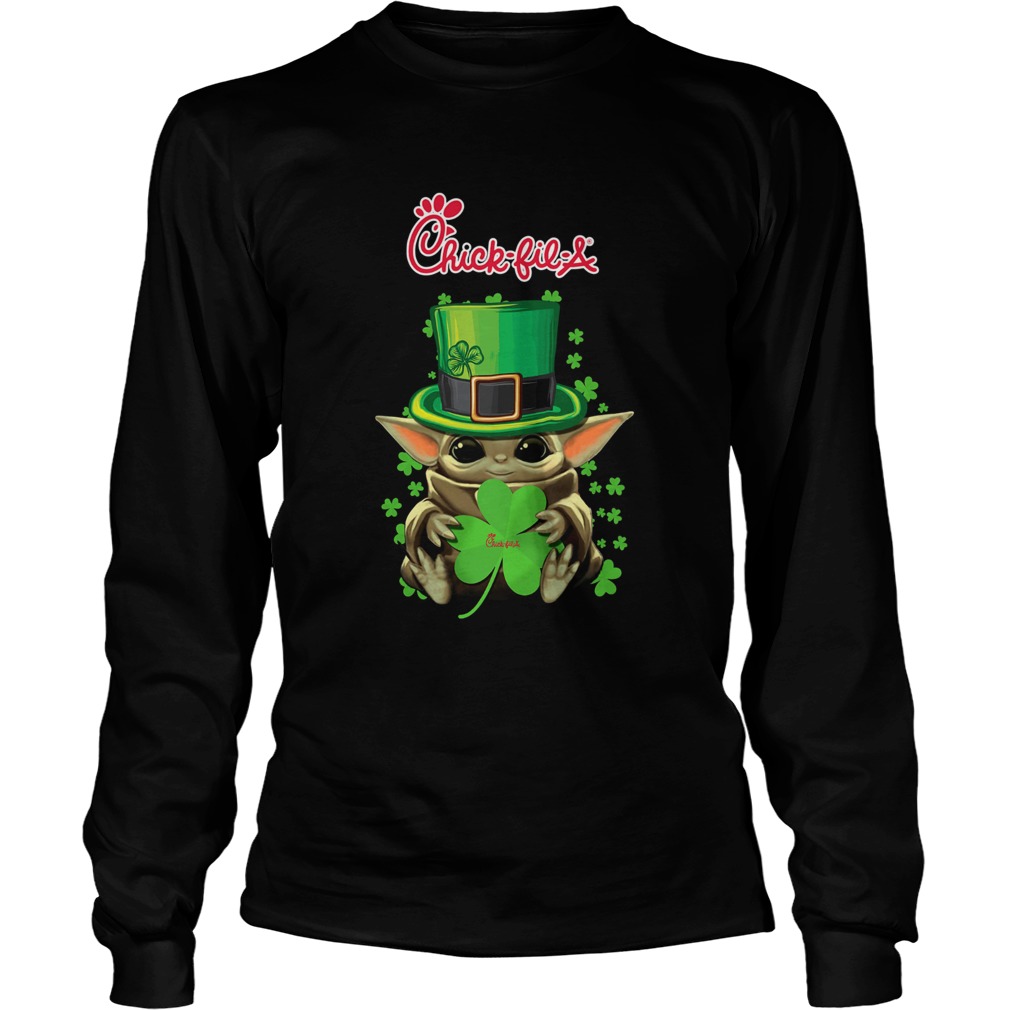 Baby Yoda ChickFilA Shamrock StPatricks Day LongSleeve