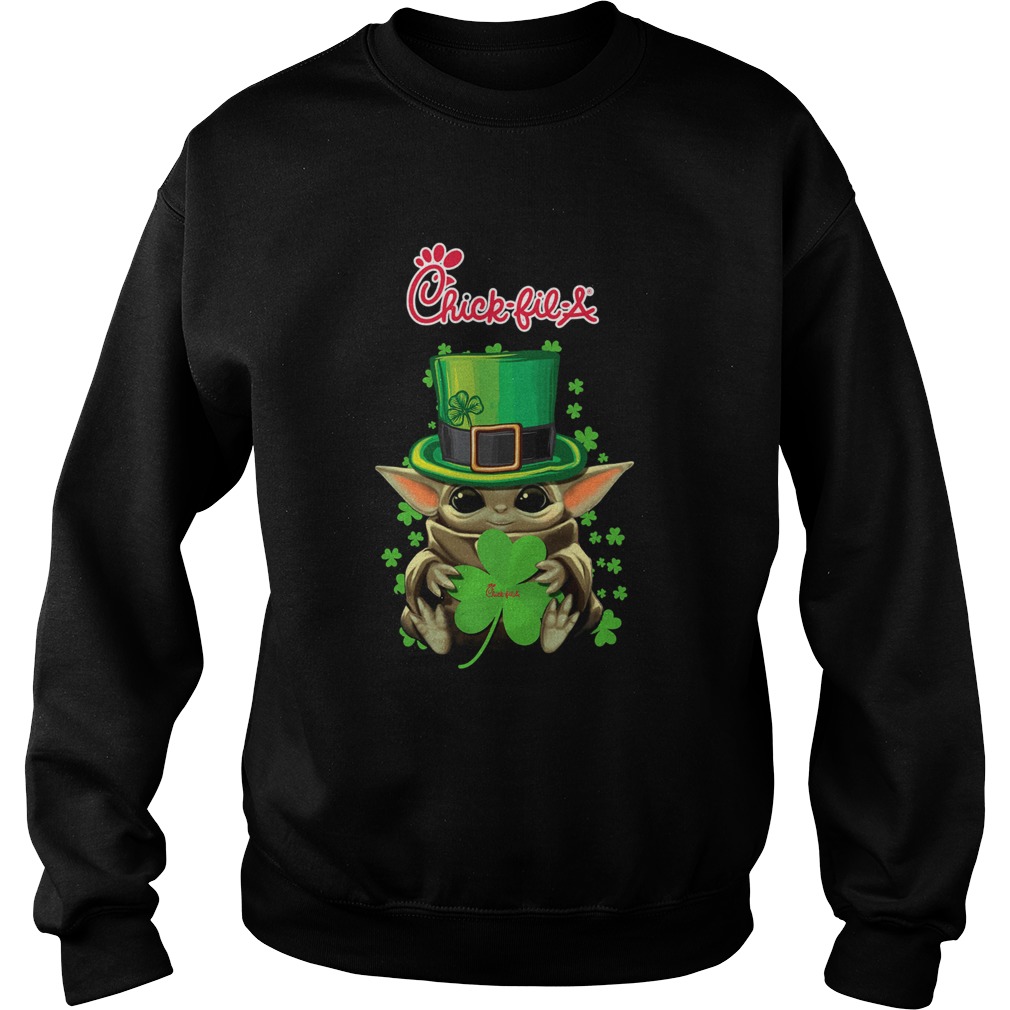 Baby Yoda ChickFilA Shamrock StPatricks Day Sweatshirt