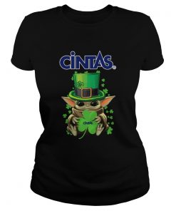 Baby Yoda Cintas Shamrock StPatricks Day  Classic Ladies