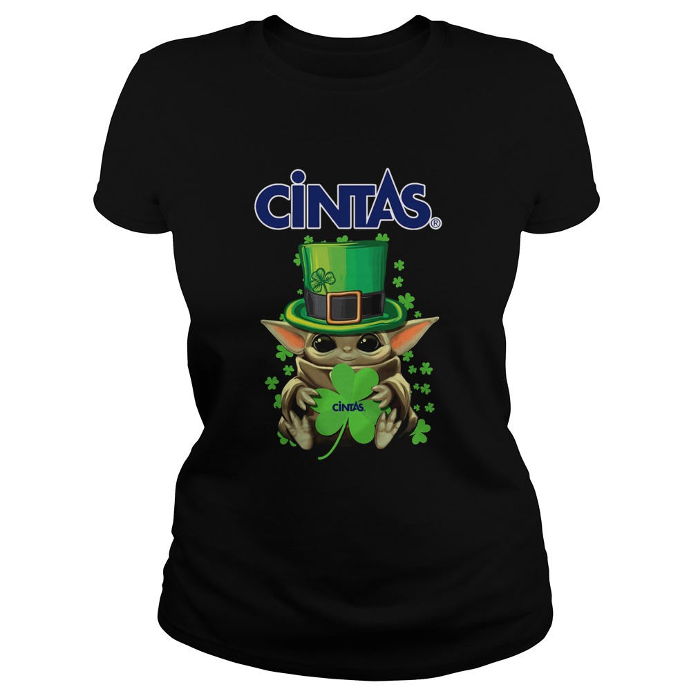 Baby Yoda Cintas Shamrock StPatricks Day Classic Ladies