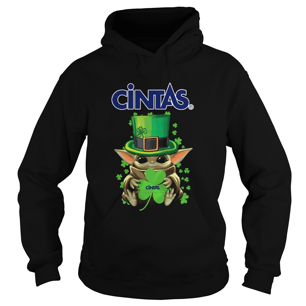 Baby Yoda Cintas Shamrock StPatricks Day Hoodie