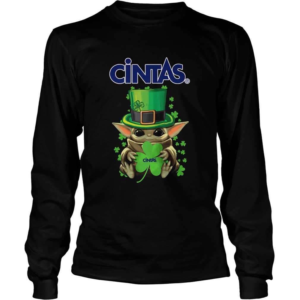 Baby Yoda Cintas Shamrock StPatricks Day LongSleeve