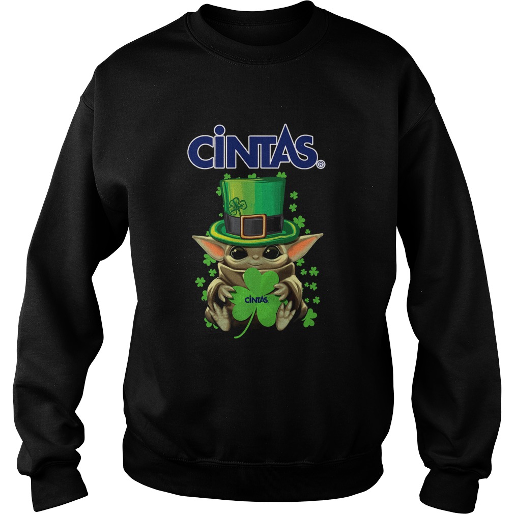 Baby Yoda Cintas Shamrock StPatricks Day Sweatshirt