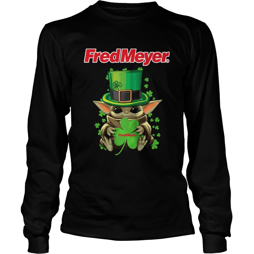 Baby Yoda Fred Meyer Shamrock StPatricks Day LongSleeve