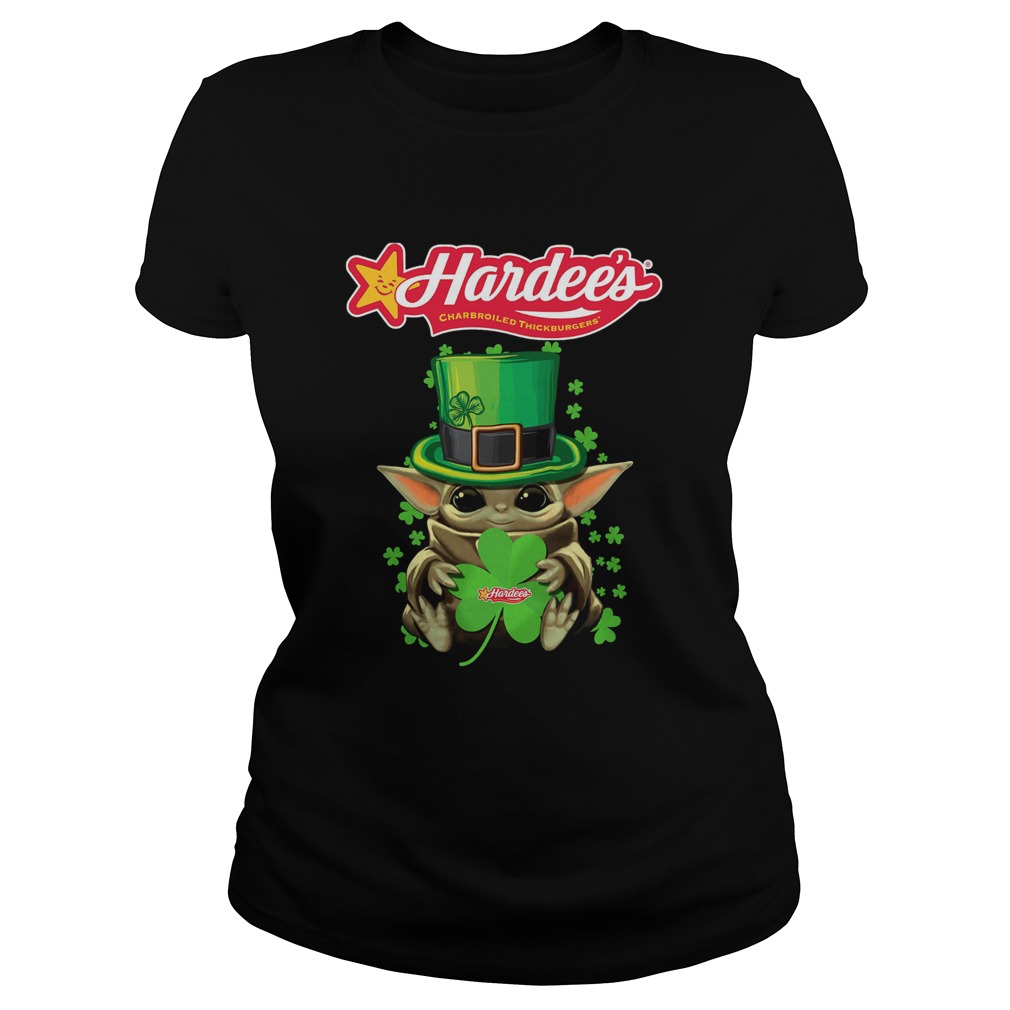 Baby Yoda Hardees Shamrock StPatricks Day Classic Ladies