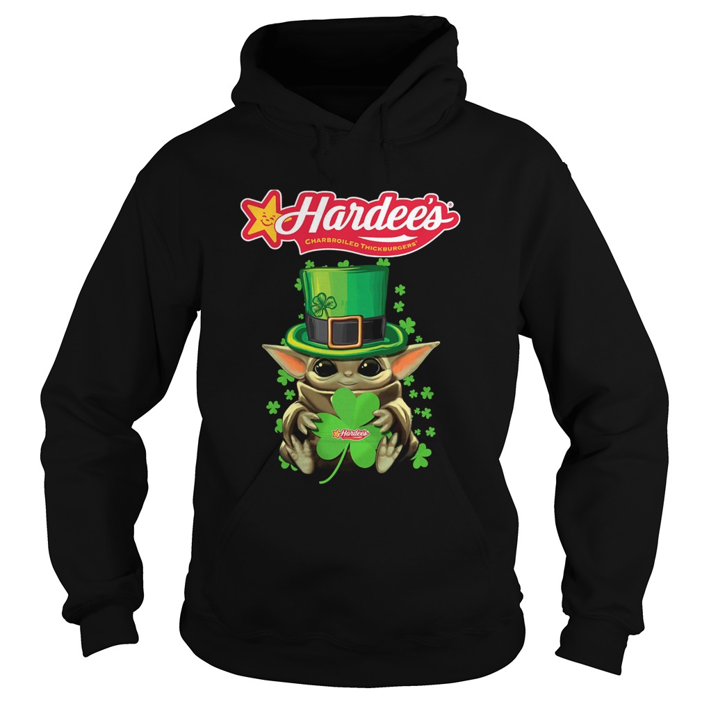 Baby Yoda Hardees Shamrock StPatricks Day Hoodie