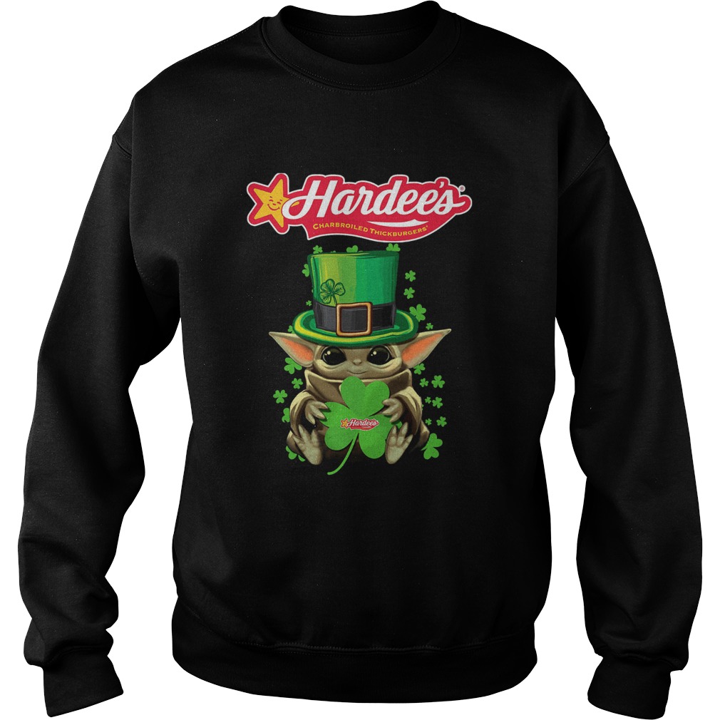 Baby Yoda Hardees Shamrock StPatricks Day Sweatshirt