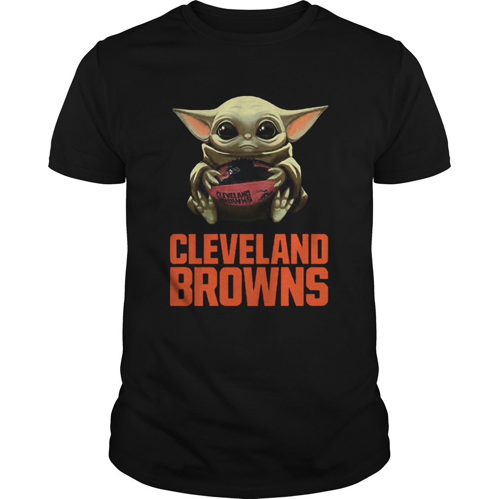 Baby Yoda Hug Cleveland Browns Logo Star Wars shirt