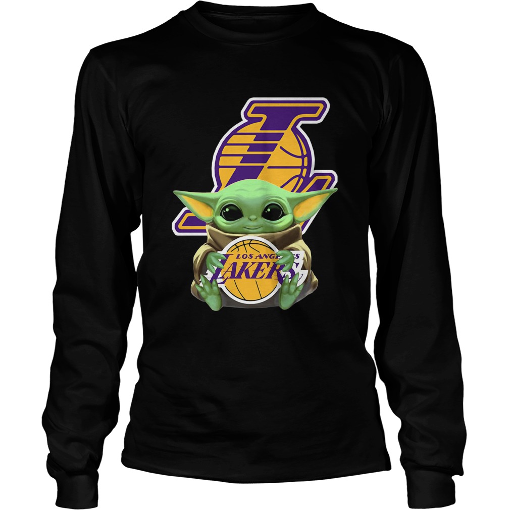 Baby Yoda Hug Los Angeles Lakers LongSleeve