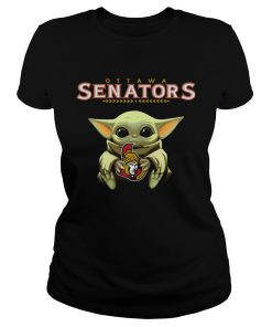 Baby Yoda Hug Ottawa Senators  Classic Ladies