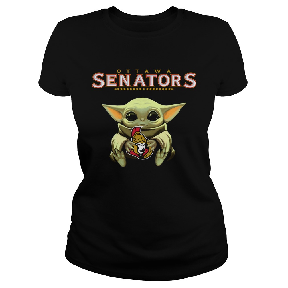 Baby Yoda Hug Ottawa Senators Classic Ladies