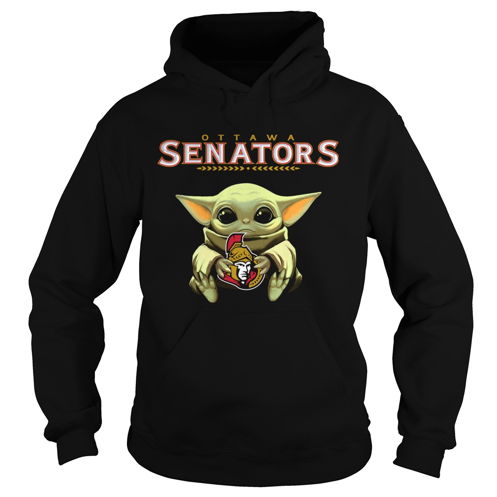 Baby Yoda Hug Ottawa Senators Hoodie