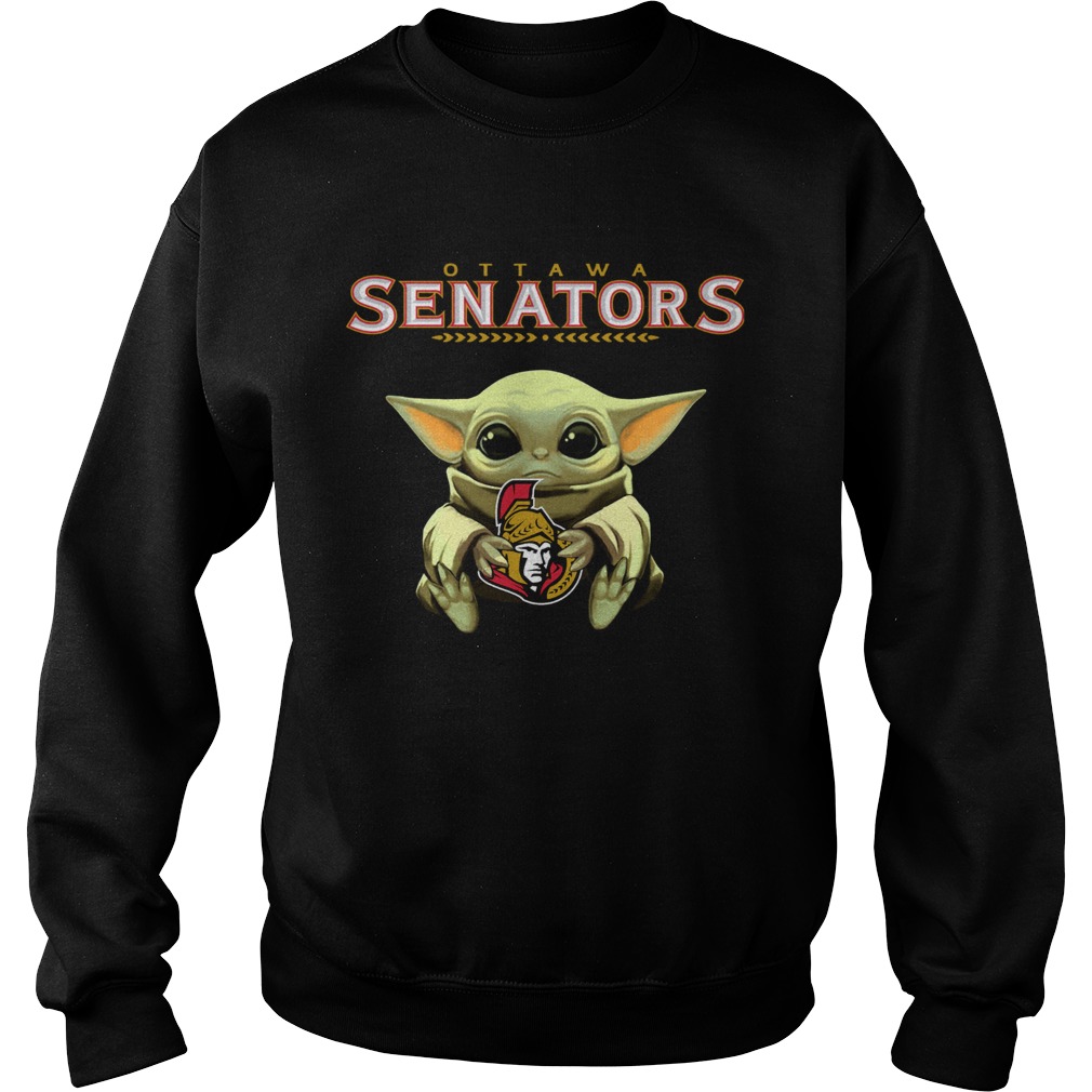 Baby Yoda Hug Ottawa Senators Sweatshirt