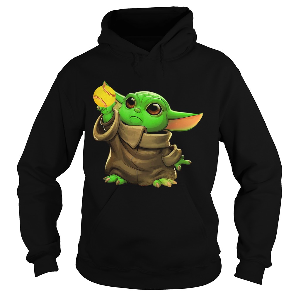 Baby Yoda Hug Softball Hoodie