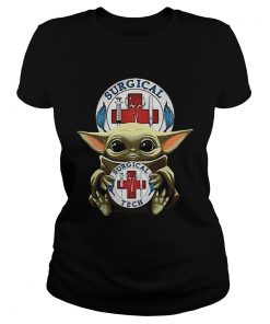 Baby Yoda Hug Surgical Tech Logo Star Wars  Classic Ladies