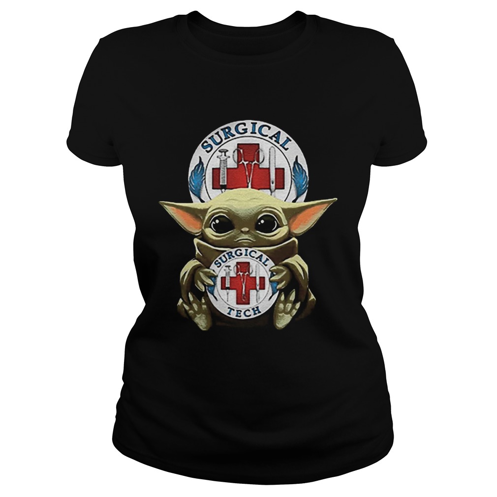 Baby Yoda Hug Surgical Tech Logo Star Wars Classic Ladies