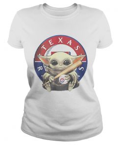 Baby Yoda Hug Texas Rangers Logo Star Wars  Classic Ladies