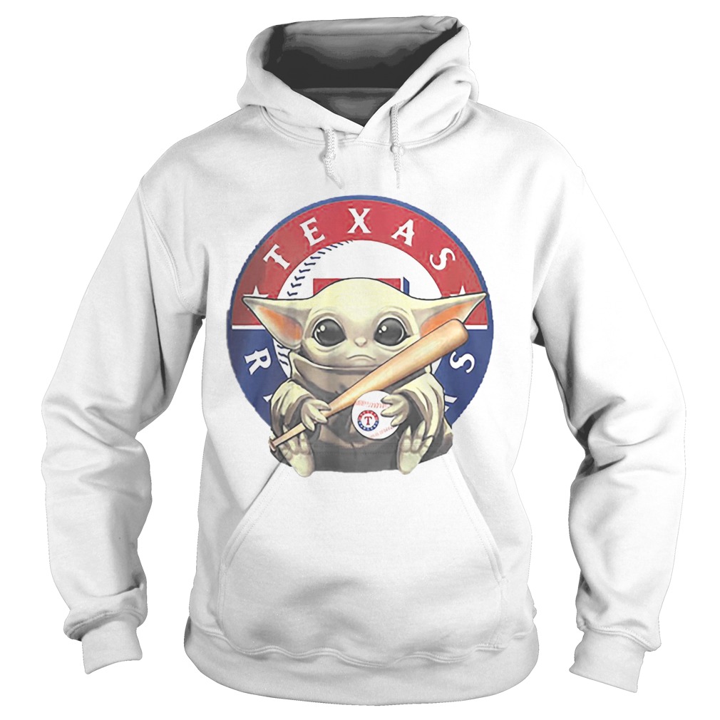 Baby Yoda Hug Texas Rangers Logo Star Wars Hoodie