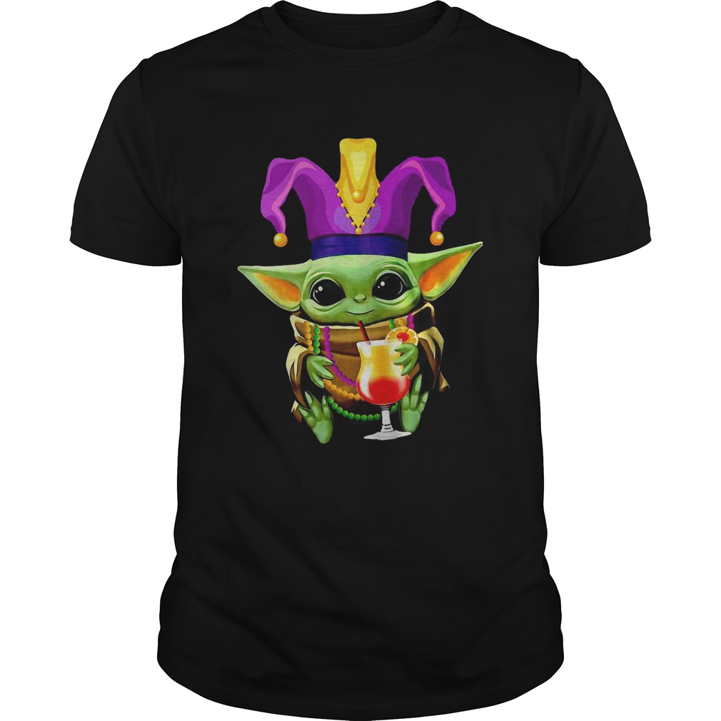 Baby Yoda Mardi Gras shirt