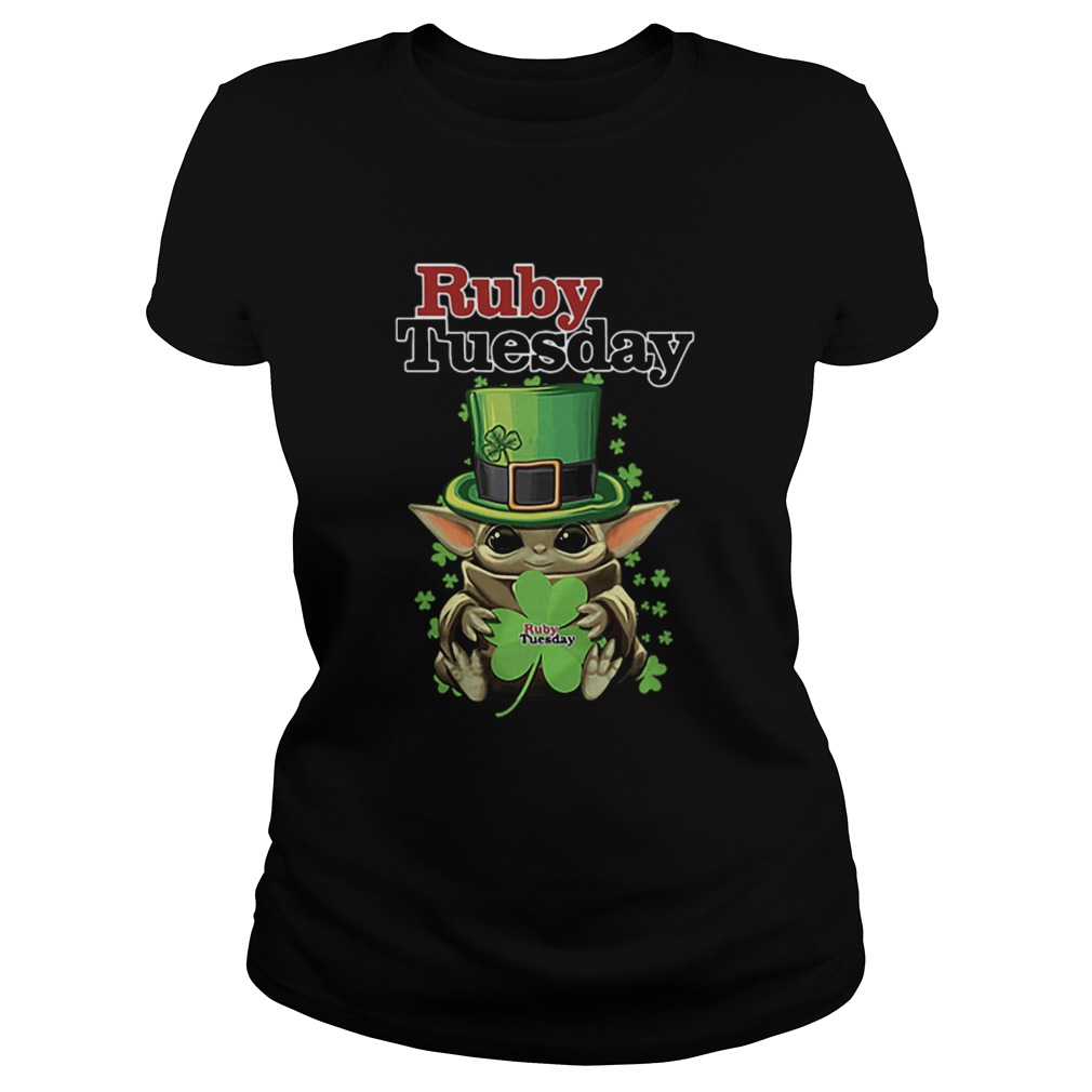 Baby Yoda Ruby Tuesday Shamrock St Patricks Day Classic Ladies