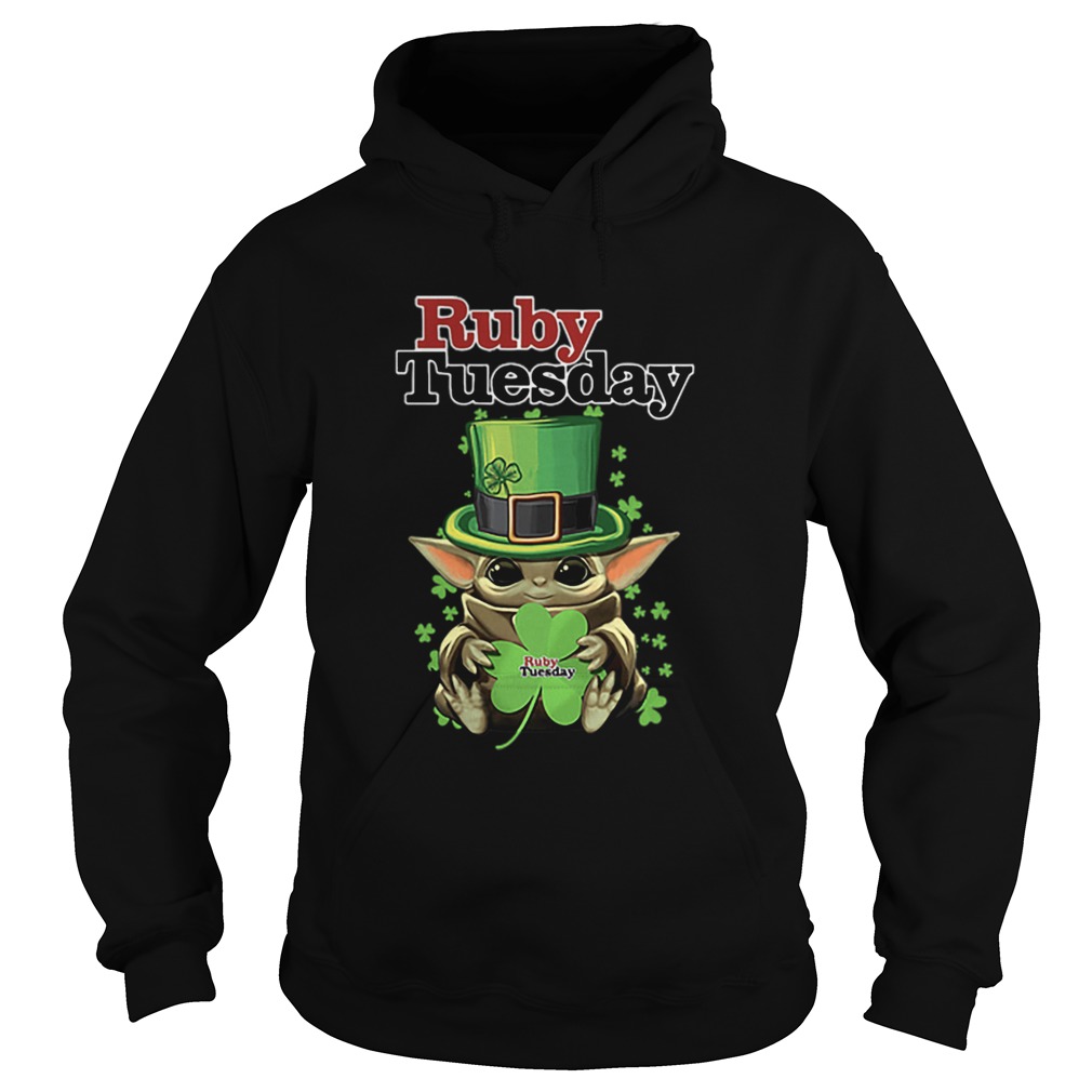 Baby Yoda Ruby Tuesday Shamrock St Patricks Day Hoodie