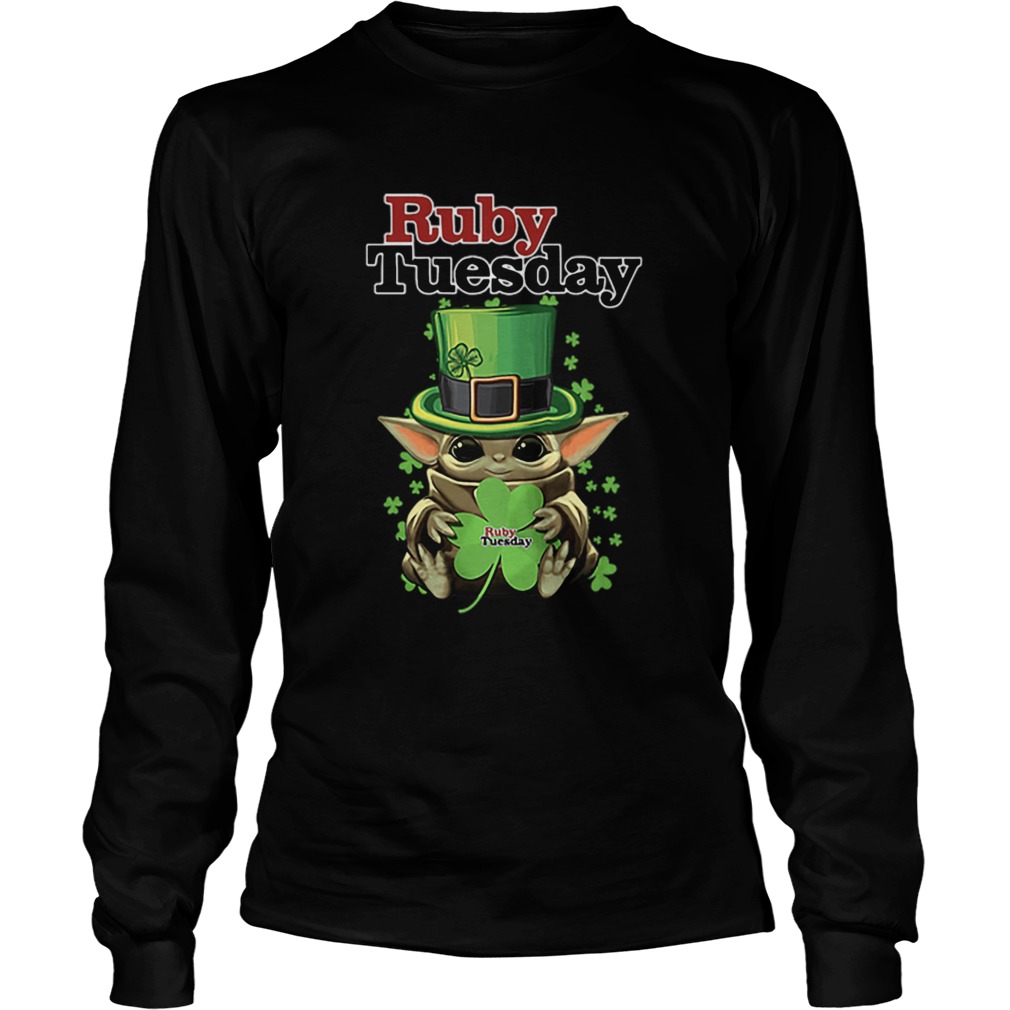 Baby Yoda Ruby Tuesday Shamrock St Patricks Day LongSleeve