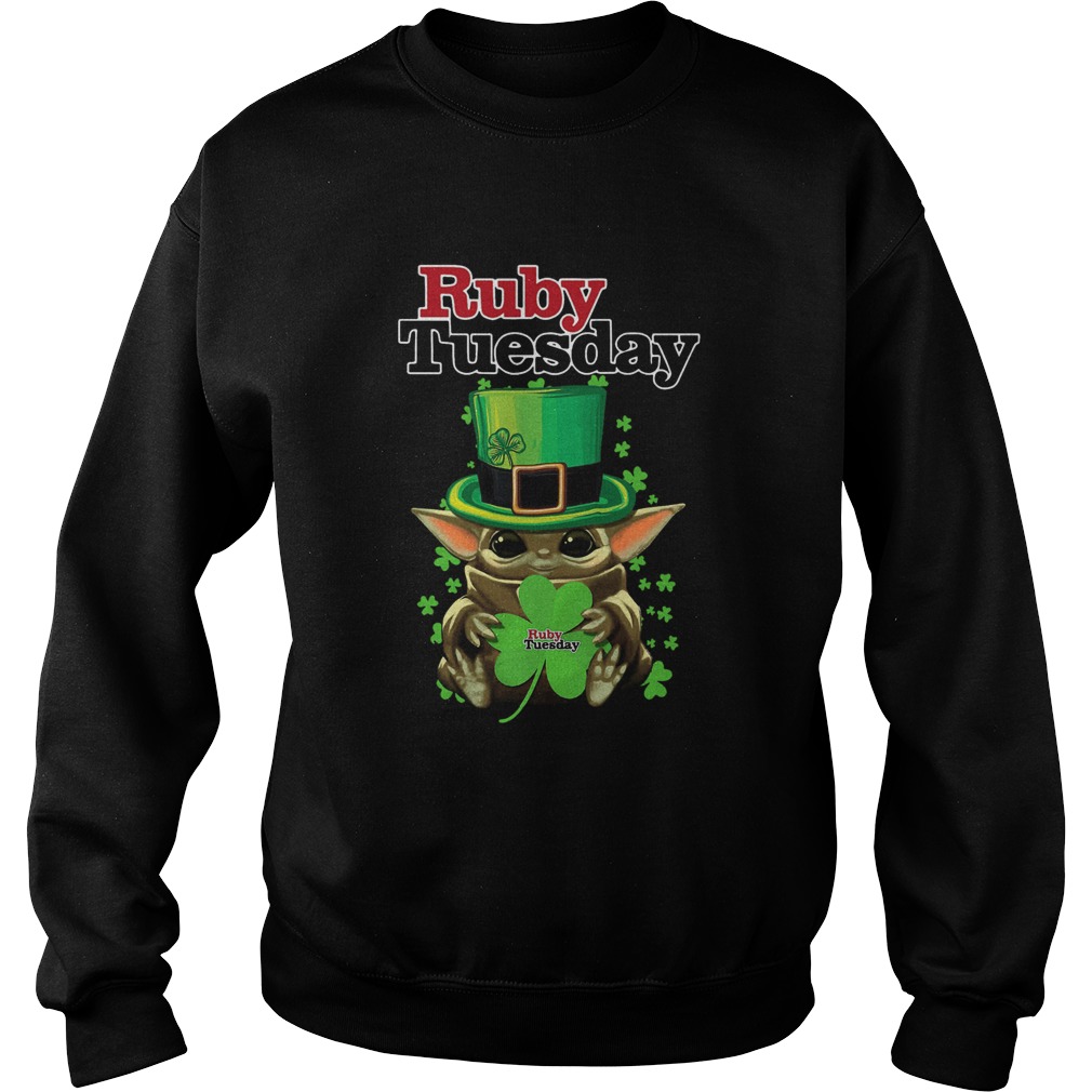 Baby Yoda Ruby Tuesday Shamrock St Patricks Day Star Wars Sweatshirt