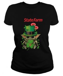 Baby Yoda State Farm Shamrock St Patricks Day  Classic Ladies