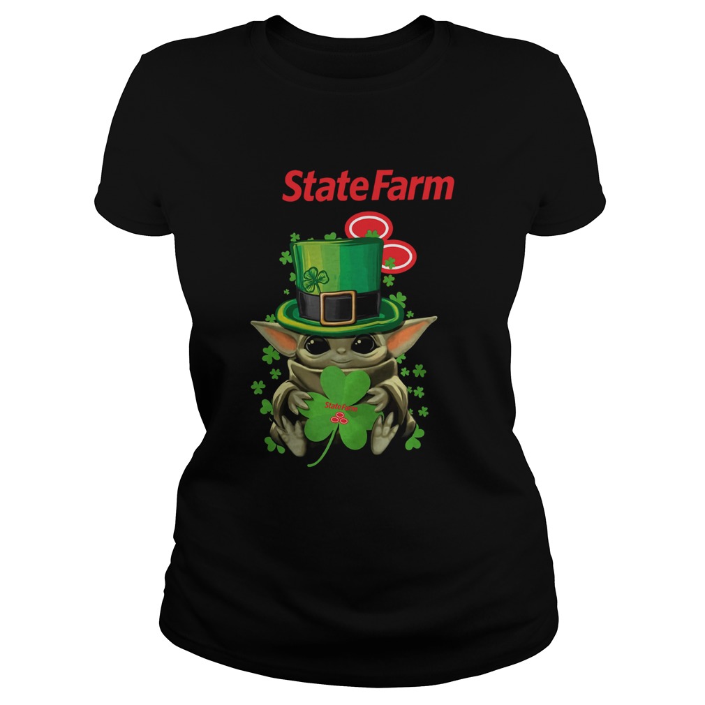 Baby Yoda State Farm Shamrock St Patricks Day Classic Ladies