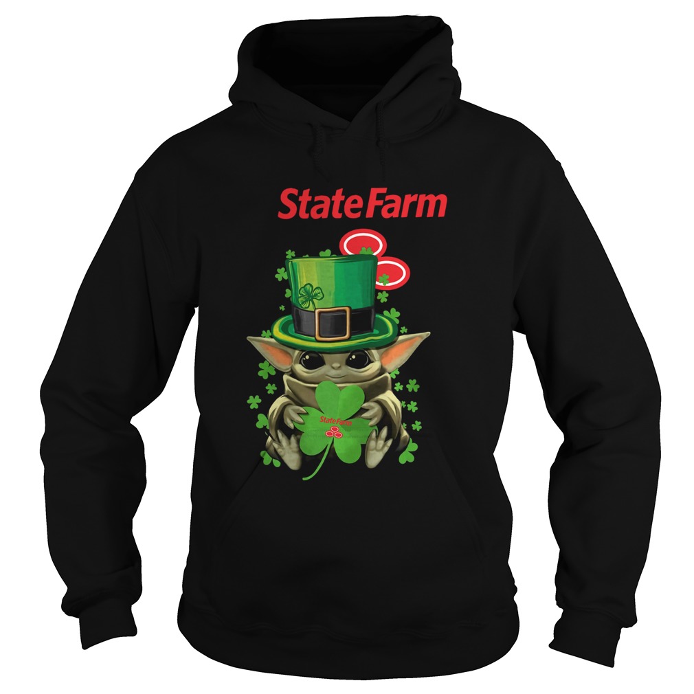 Baby Yoda State Farm Shamrock St Patricks Day Hoodie