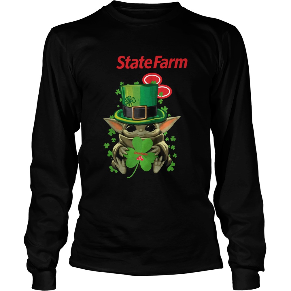 Baby Yoda State Farm Shamrock St Patricks Day LongSleeve