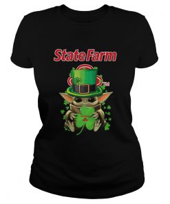 Baby Yoda State Farm Shamrock StPatricks Day  Classic Ladies