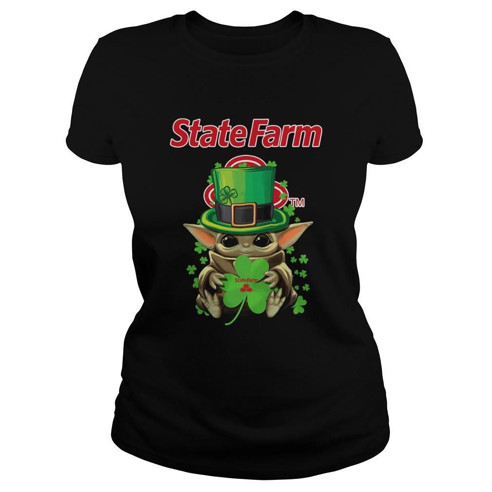 Baby Yoda State Farm Shamrock StPatricks Day Classic Ladies