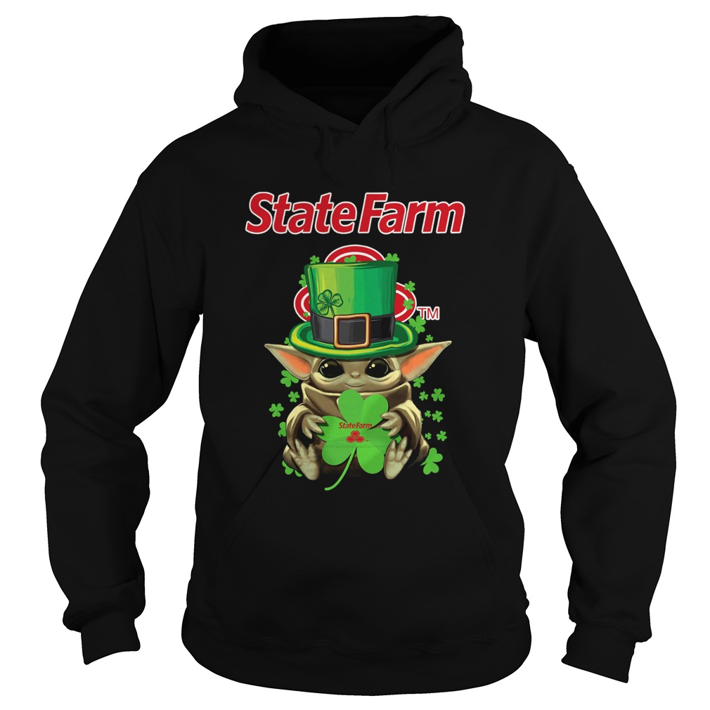 Baby Yoda State Farm Shamrock StPatricks Day Hoodie