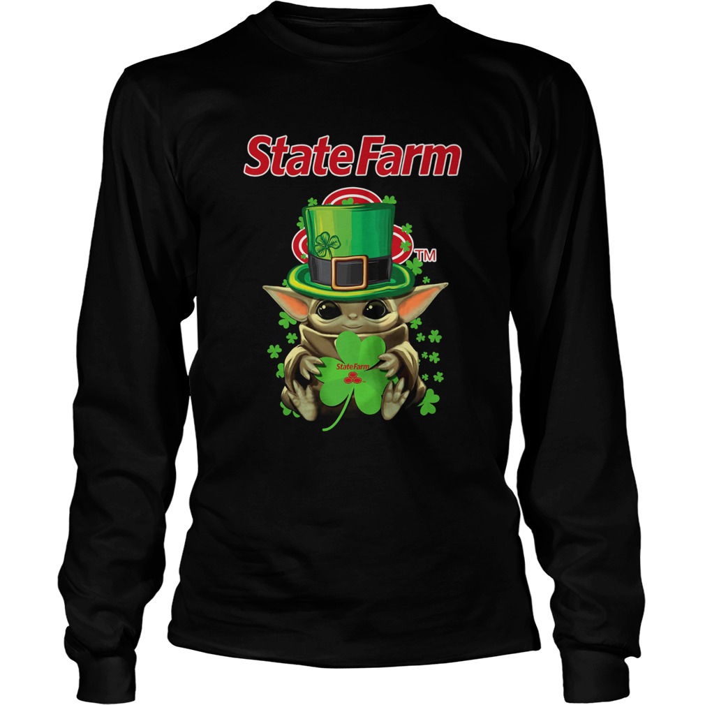 Baby Yoda State Farm Shamrock StPatricks Day LongSleeve