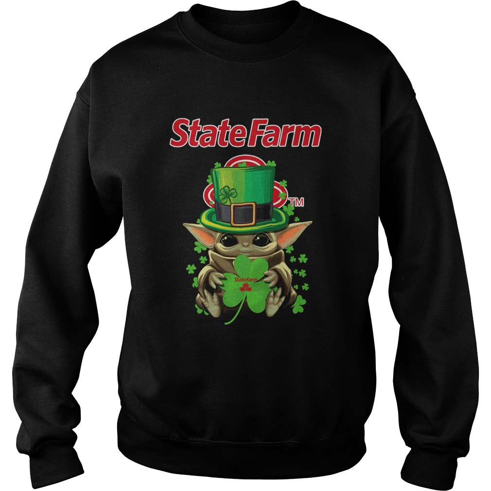 Baby Yoda State Farm Shamrock StPatricks Day Sweatshirt