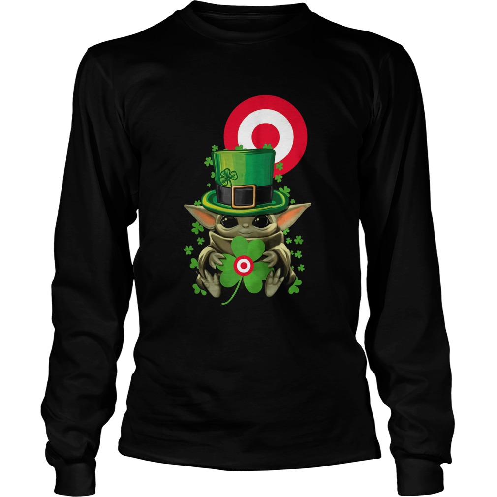 Baby Yoda Target Shamrock St Patricks Day LongSleeve