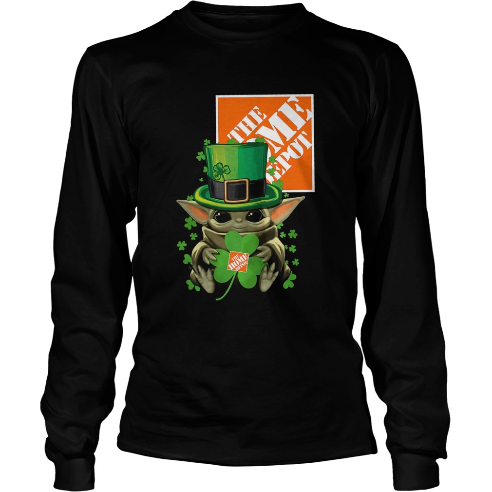 Baby Yoda The Home Depot Shamrock St Patricks Day LongSleeve