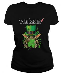 Baby Yoda Verizon Shamrock StPatricks Day  Classic Ladies