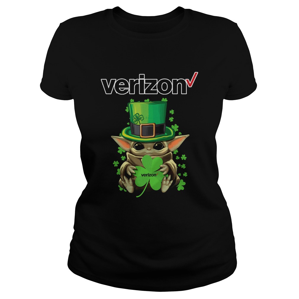 Baby Yoda Verizon Shamrock StPatricks Day Classic Ladies