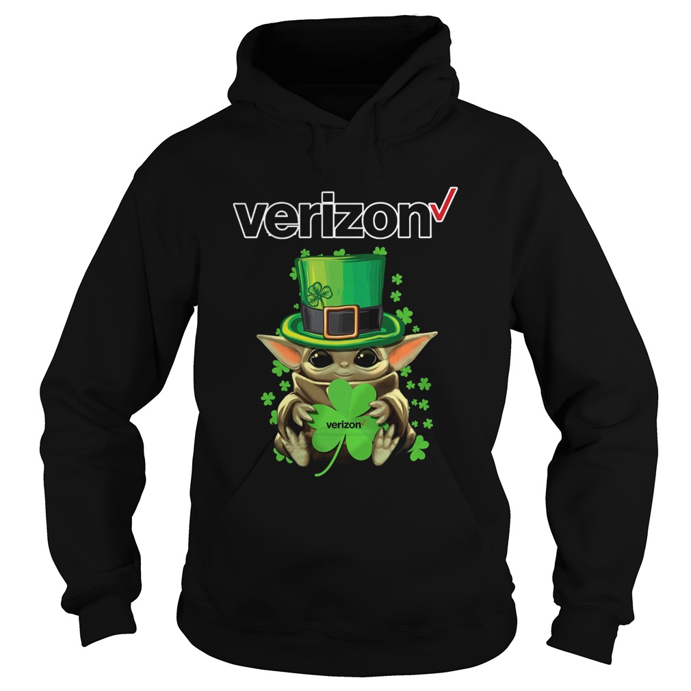 Baby Yoda Verizon Shamrock StPatricks Day Hoodie